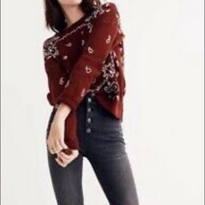 Maroon Madewell Bandana Pullover Sweater